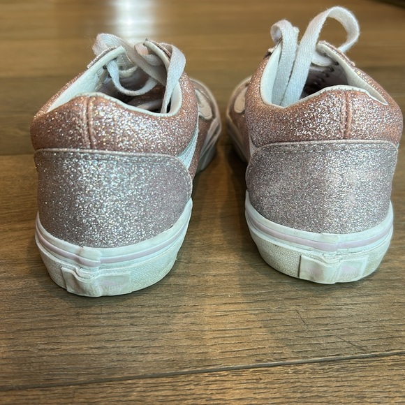 Vans Old Skool Pink Glitter Sneakers | Girls Size 3 - Picture 8 of 12